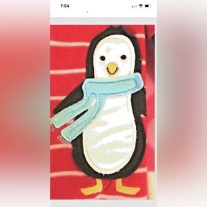 NEWCarter’sbaby boywinter jumpsuit red whitestripe penguin wears scarf18 months